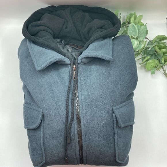 Men’s Victory Sportswear Fleece Fully Lined Hooded Zip Up Jacket Coat Size XXL - Picture 2 of 5